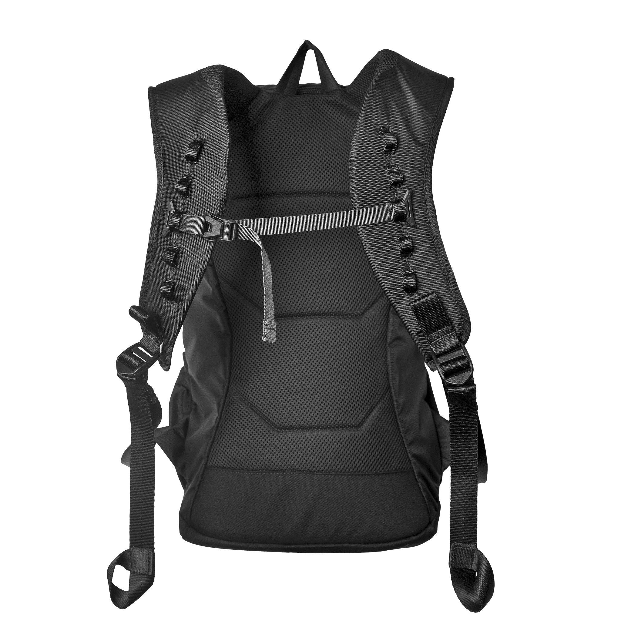 FalconTech 20L multi-functional daypack back view - product color: black