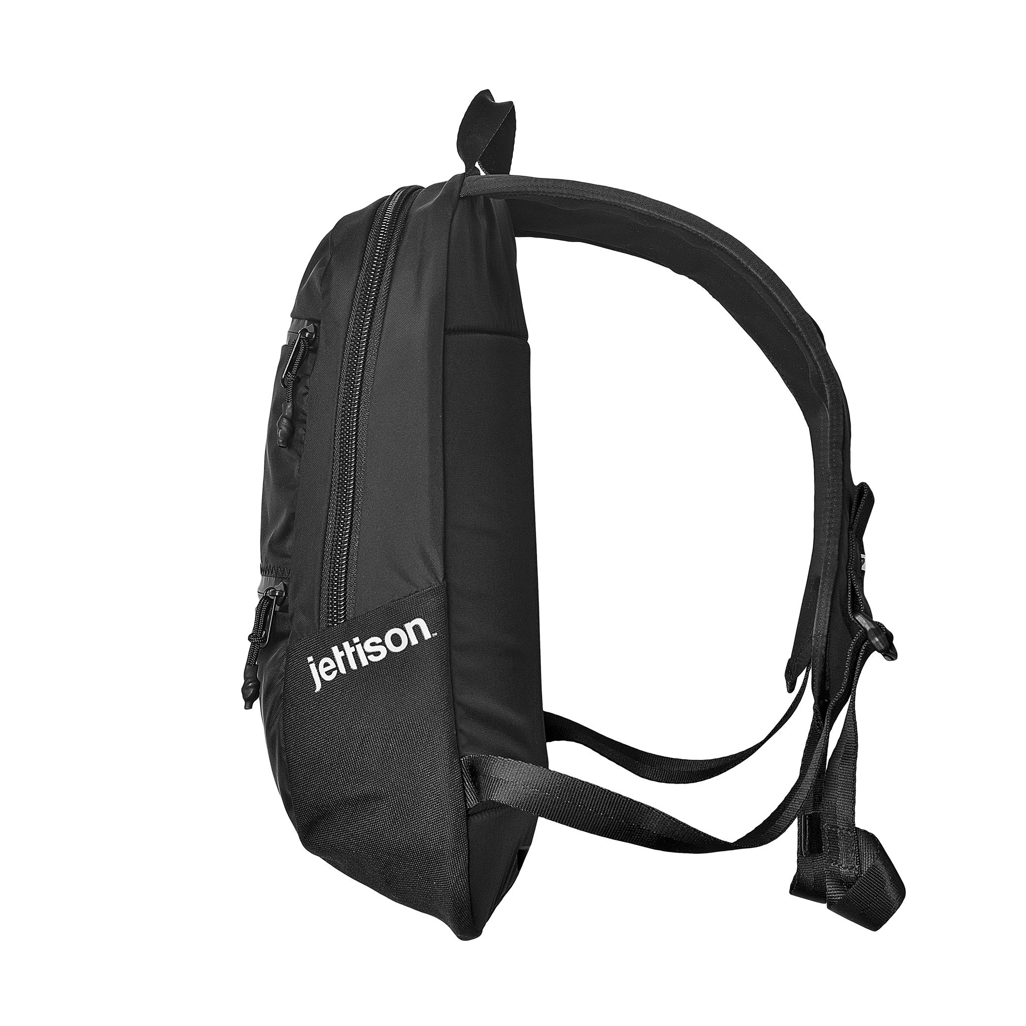 Jett Pack Carbon backpack right side view straps out - color:black, capacity:15L